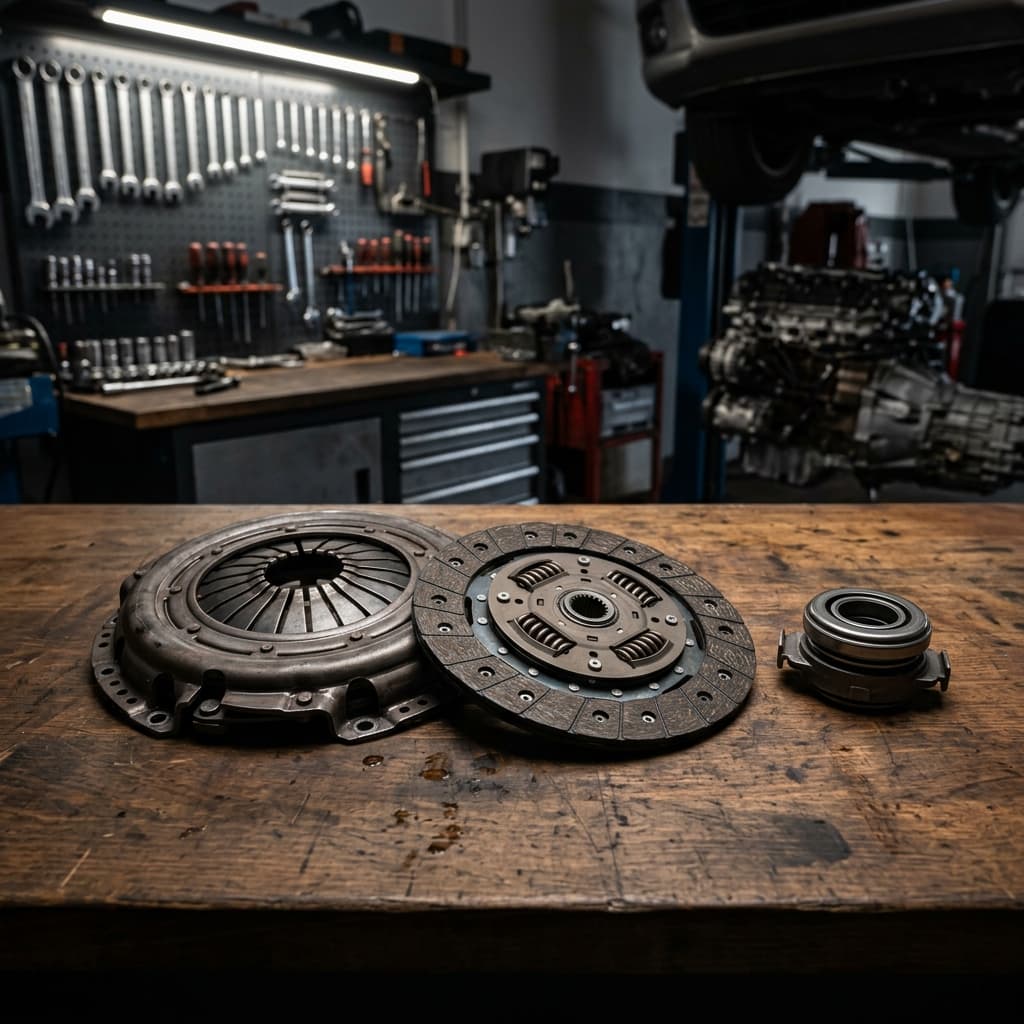 Manual transmission clutch disc and pressure plate components
