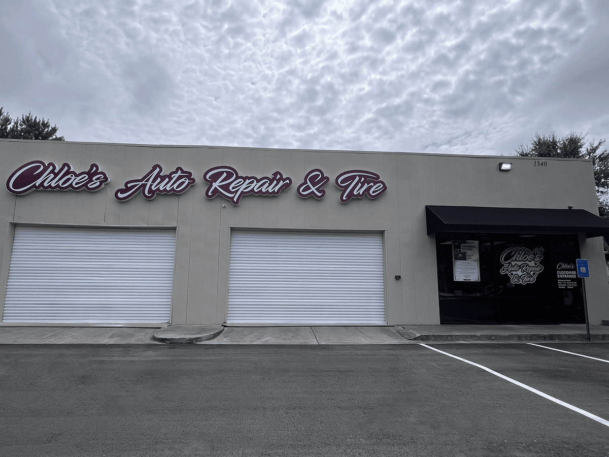 Chloe's Auto Repair & Tire Dallas GA shop storefront exterior view on Hiram Acworth Hwy