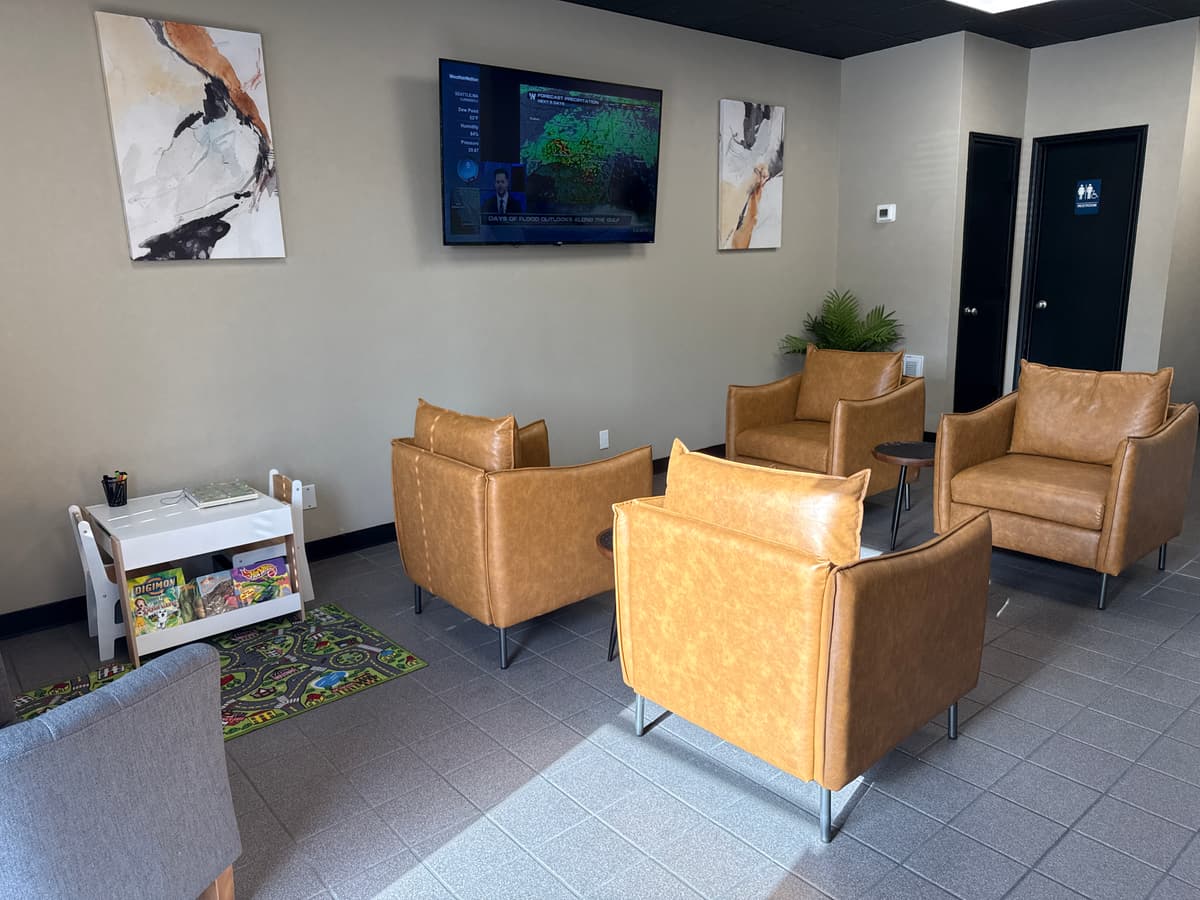 Clean diagnostic service bay inside the Spring TX auto repair shop